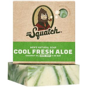 lot 120 image: Dr. Squatch Cool Fresh Aloe Natural Bar Soap for Men Zero Grit Body Soap Gifts for Men  5 Oz - Retail $28
