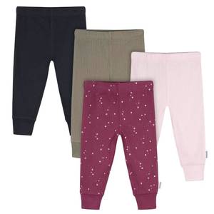 lot 4317 image: Gerber Baby Girls Multi-Pack Active Pants Set, Starry Sky, 0-3 Months - Retail $23