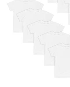 lot 4331 image: Hanes Boys Undershirt, Ecosmart Short Sleeve Crew Shirts, Multiple Packs Available Base Layer Top, Assorted, Small US, (Pack of 5)