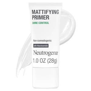 lot 4333 image: Neutrogena Mattifying Primer with Shine Control, Lightweight Pore Blurring Face Primer Blurs the Look of Pores & Helps Reduce Shine, Matte Primer with Niacinamide, 1 oz - Retail $12