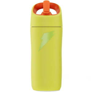 lot 4340 image: Gatorade Kid s Rookie Yellow Water Bottle with Straw Cap  12 oz  Stainless Steel - Retail $20