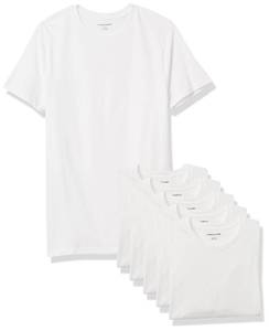 lot 4349 image: Amazon Essentials Mens Slim Fit Cotton Crew Neck Undershirts, White Short Sleeve, Small Pack of 6 - Retail $19