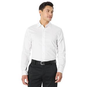 lot 4358 image: Amazon Essentials Mens Regular Fit Long Sleeve Wrinkle Resistant Stretch Dress Shirt, White, 4X-Large Big - Retail $17