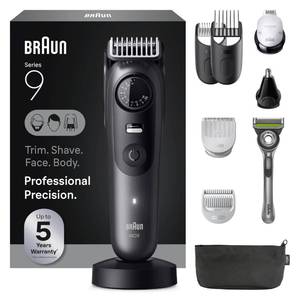 lot 4359 image: Braun Series 9 All-in-One Beard & Body Grooming Kit for Men, Cordless Trimmer, Hair Clippers & Shaver for Face, Hair & Body with Gillette Labs Razor, AIO 9535 - Retail $95