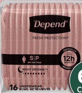 lot 4360 image: Depend Night Defense Adult Diapers, Incontinence & Postpartum Bladder Leak Underwear for Women, Disposable, Overnight, Small, Blush, 16 Count