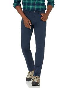 lot 4379 image: Amazon Essentials Mens 5-Pocket Stretch Twill Pants, Navy, 34W x 30L - Retail $17