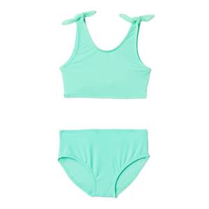 lot 4383 image: Amazon Essentials Girls Bow Detail Two-Piece Bikini Swimsuit, Bright Mint Green, Medium - Retail $17