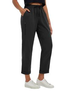 lot 4384 image: baleaf Womens Hiking Golf Pants Ripstop Waterproof Lightweight Quick Dry Zip Pockets Sun Protection Work Travel Camping Black XS - Retail $35