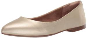 lot 4387 image: Amazon Essentials Womens Pointed-Toe Ballet Flats, Gold, 12 - Retail $23
