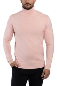 lot 4414 image: X RAY Mens Turtleneck, Soft Slim Fit Pullover Top, Basic Turtle Neck Sweater for Men, Light Pink, Large - Retail $26