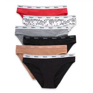 lot 4417 image: Hanes Originals Womens Underwear Bikini Panties, Stretch Cotton Underwear, Basic Assorted Colors, 6-Pack, 6M - Retail $12