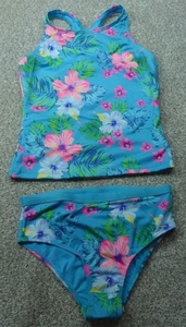 lot 4418 image: Lands End Girls Size 8 Two-Piece Swimsuit Set - Retail $15