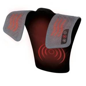 lot 4419 image: Homedics Vibration Heated Shoulder Massager Wrap, Comfort Pro Elite, Soft Fabric, Tension Relief, 2 Speeds & Styles, Long, NMS-450H - Retail $60