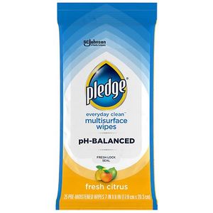 lot 4423 image: Pledge Multisurface Cleaning Wipes  pH Balanced  Fresh Citrus  25 Count
