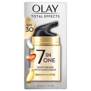 lot 4473 image: Olay Facial Moisturizing Lotion SPF 30 Total Effects for Dry Skin, 7 Benefits including Minimize Pores, Anti-Aging, 1.7 oz - Retail $19