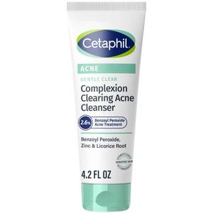 lot 4474 image: Cetaphil Gentle Clear Complexion-Clearing BPO Acne Cleanser with 2.6% Benzoyl Peroxide, Creamy and Soothing for Sensitive Skin, Suitable for All Skin Types, 4.2oz - Retail $11