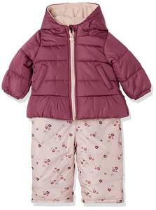 lot 4479 image: Simple Joy by Carters Baby Girls Water-Resistant Snowsuit Set - Hooded Winter Puffer Jacket Heavyweight Outerwear, Maroon, 4T US