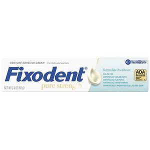 lot 4480 image: 2 pack Fixodent Pure Strength Denture Adhesive Cream  2.4 oz - Retail $14