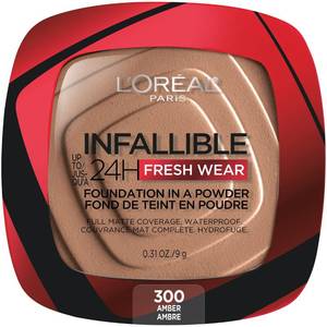 lot 4486 image: LOreal Paris Makeup Infallible Fresh Wear Foundation in a Powder, Up to 24H Wear, Waterproof, Amber, 0.31 oz.&nbsp