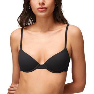 lot 4496 image: Halobliss T-Shirt Bras for Women Small Breasted Demi Underwire Lightly Lined Bras Black 34AA - Retail $30