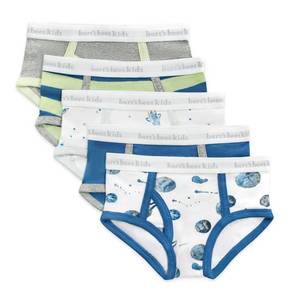 lot 4510 image: Burts Bees Baby Toddler Boys Underwear, Organic Cotton, Tag-Free Comfort Briefs, Pack of 5, 67 year old - Retail $19