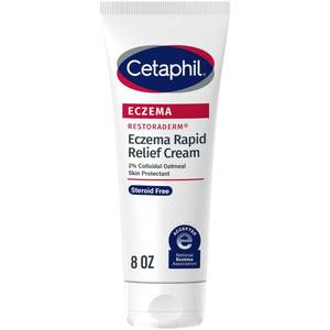 lot 4515 image: CETAPHIL ECZEMA RESTORADERM FLARE-UP RELIEF CREAM, For Eczema Prone Skin, 8 oz, Barrier Repair, 48 Hour Hydration, 2% Skin Protectant Colloidal Oatmeal, Steroid Free - Retail $15
