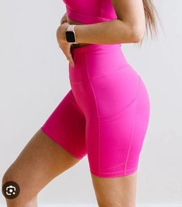 lot 4543 image: CopyLeaf Hot Pink Biker Shorts with Side Pockets Medium  - Retail $19