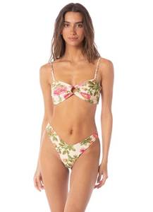 lot 4553 image: Maaji 5026 Ring Front Bralette Top Women Swimwear Light Beige, L - Retail $88