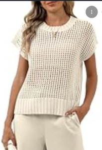 lot 4569 image: Oukods Womens Crochet Knit Sweater Large  - Retail $25