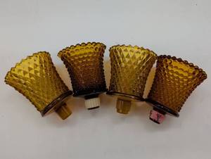 Amber Glass Light Shade Set with Textured Patterns