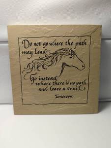 lot 714215 image: Emerson Horse Quote Laser Engraved Stone Plaque