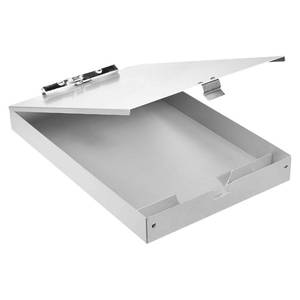 lot 121 image: Amazon Basics Aluminum Storage Clipboard, Two-Tier, Standard Clip, 14 x 9, Silver - Retail $26