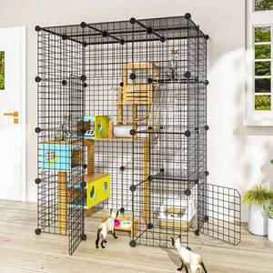 lot 132 image: PAWING Cat Large Enclosure - DIY Catio Ideal for 1-3 Cats, Indoor & Outdoor, Detachable Metal Wire Kennel, 2x3x4 Exercise Place - Retail $81