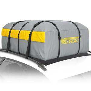 lot 141 image: Car Roof Bag Rooftop Cargo Carrier, 21 Cubic Feet Waterproof Roof Luggage Cargo Carrier Bag with Anti-Slip Mat for All Cars Vehicles SUV withWithout Rack (with 2PCS 4M Ratchet Straps) - Retail $63