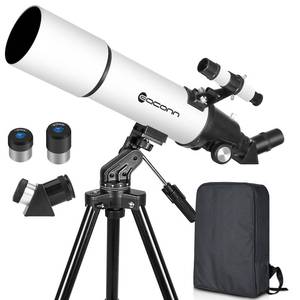 Telescopes for Adults Astronomy, 80mm Aperture 600mm Refractor Telescope for Kids & Beginners, Compact and Portable Travel Telescopio with Backpack - Retail: $100