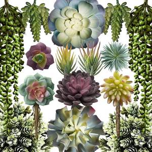lot 149 image: caqpo Artificial Succulents - 15 Pack - Premium Unpotted Succulent Plants Artificial - Realistic Textured Succulents - Fake Succulent Plants for DIY - Feaux Faux Cactus Plant Bulk - Retail $29