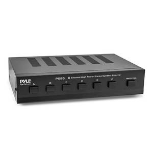 lot 150 image: PYLE PSS6 Home 6-Channel High Power Stereo Speaker Selector, Black - Retail $33