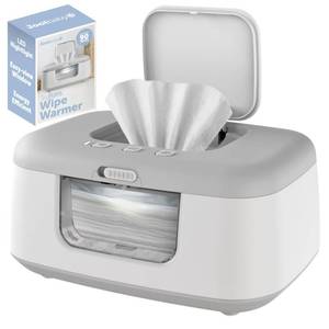lot 157 image: Jool Baby TinyBums Baby Wipe Warmer & Dispenser with LED Changing Light & OnOff Switch (Gray) - Retail $25