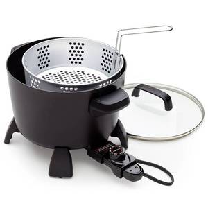 lot 170 image: Presto 8-Quart Big Kettle, Steamer and Deep Fryer Multi-Cooker, Black