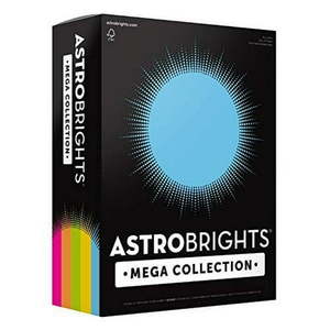 lot 173 image: Astrobrights Mega Collection  Colored Paper   Brilliant  5-Color Assortment  625 Sheets  24 lb89 gsm  8.5  x 11 - MORE SHEETS (91684) - Retail $64