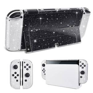 lot 185 image: DLseego Protective Glitter Case Compatible with Switch OLED Console - Updated Version, Bling Soft TPU Cover with Shock-Absorption and Anti-Scratch Design - Crystal - Retail $15
