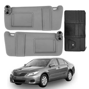 lot 191 image: DIMEANI fit for Toyota Camry Sun Visor Replacement, fit for 2007 2008 2009 2010 2011 Toyota Camry and Hybrid Without Light, Driver&Passenger Side, 74310-06750-B0 74320-06780-B0 (2PCS-Gray) - Retail $30
