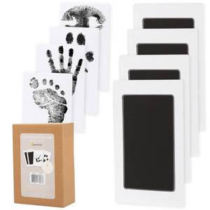 lot 196 image: Pearhead 4-Pack Clean-Touch Ink Pad Kit, Mess-Free Inkless Hand and Footprint Kit, Baby Foot Printing Kit, Cat and Dog Paw Print Kit, Suitable for Babies and Pets - Retail $13