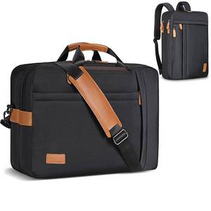 lot 206 image: ESTARER 3 In 1 Laptop Bag for Men, 17-17.3 Inch Laptop Backpack Computer Satchel Bag for WorkTravelBusiness, Convertible Briefcase Water resistant Nylon Messenger Backpack (Black) - Retail $53