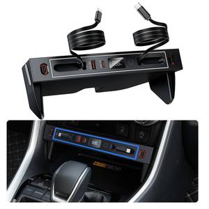 lot 209 image: ELOHEI Car Charger Compatible with Toyota RAV4, Fast Charger for Toyota RAV4 Accessories 2020 2021 2022 2023 2024 2025 Multi Port Retractable Docking Station - Retail $43