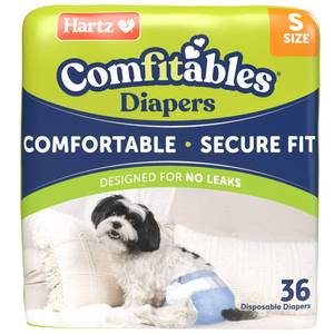 lot 211 image: Hartz Disposable Dog Diapers, Size S 36 count, Comfortable & Secure Fit, Easy to Put On - Retail $26