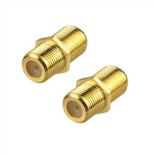 lot 226 image: VCE Coaxial Cable Connector, RG6 Coax Cable Extender F-Type Gold Plated Adapter Female to Female for TV, Satellite, 2 Pack - Retail $4