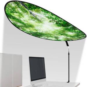 lot 228 image: Juexica Large Adjustable Office Cubicle and Desk Shade,51 Portable Cubicle Light Shade with Clamp Foldable Rotatable Canopy Blocks Light or Disturbance for Working Accessories(Forest) - Retail $46