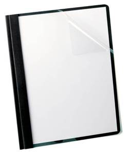 lot 241 image: Oxford Linen Report Covers, Clear Front, Letter Size Folder with Prongs, for Presentation at School or Office, Black, 5 per Pack (50406) - Retail $10