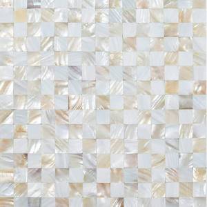 lot 244 image: KASARO Peel and Stick Backsplash, Mother of Pearl Mosaic Shell Tiles, Self-Adhesive Wall Tile for Kitchen, Bathroom, Bedroom Decor, Waterproof & DIY-Friendly, 10 Sheets (White & Natural, 10 sq ft) - Retail $90